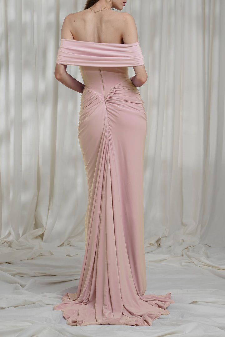 Lorene Jersey Dress In Blush