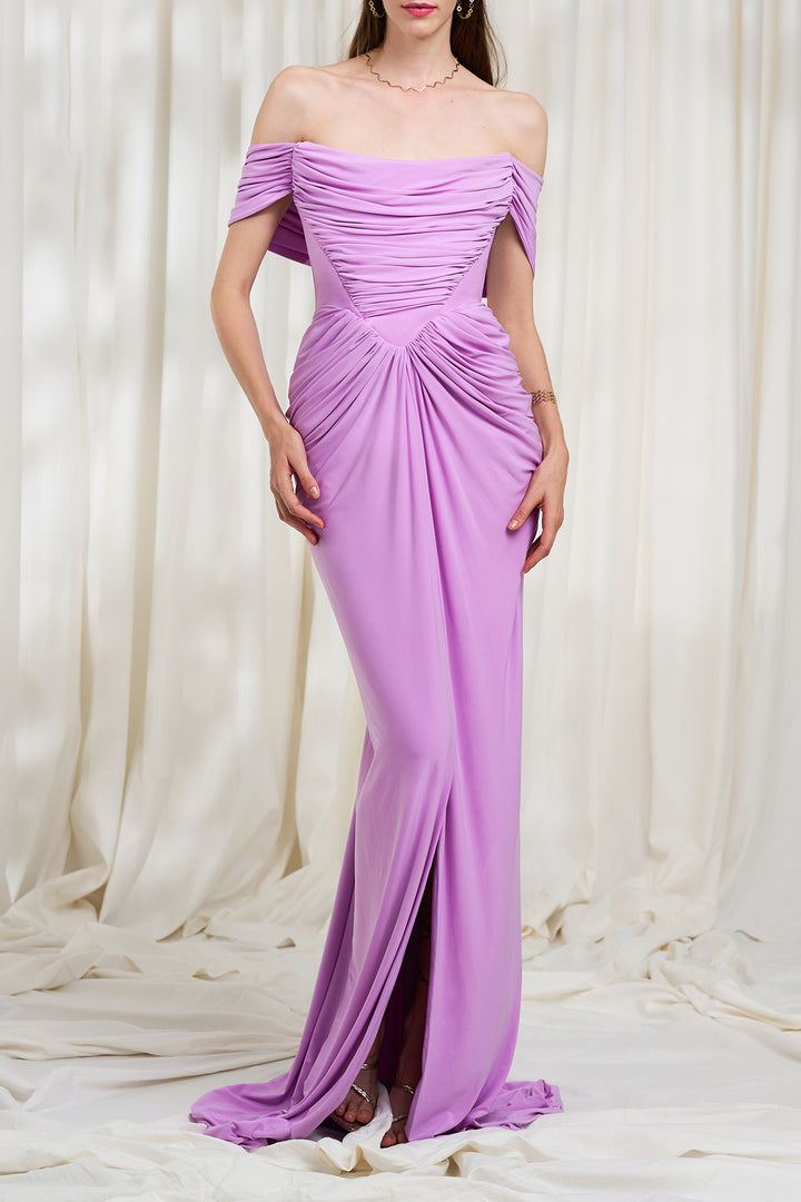 Lorene Jersey Dress In Soft Lilac