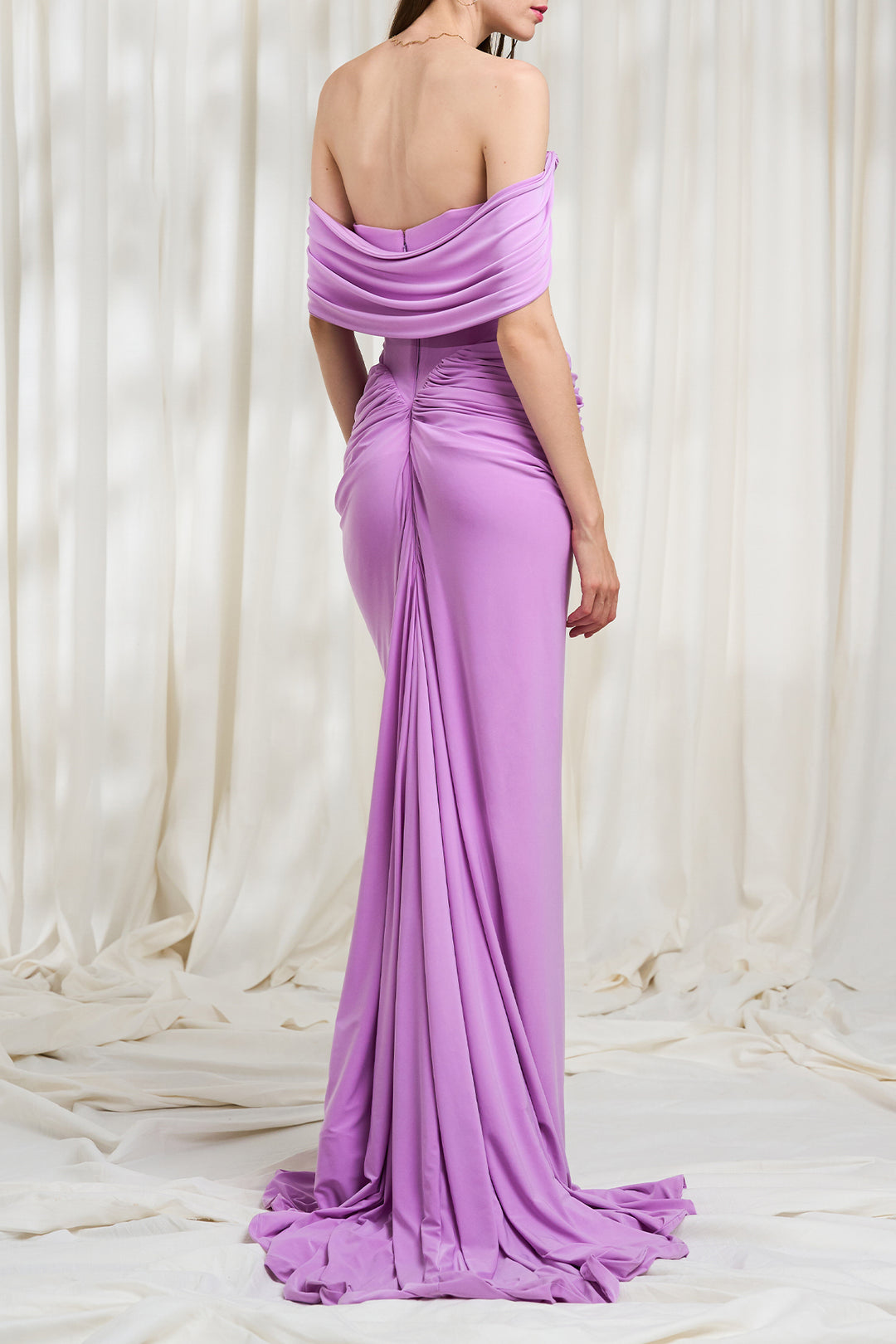 Lorene Jersey Dress In Soft Lilac