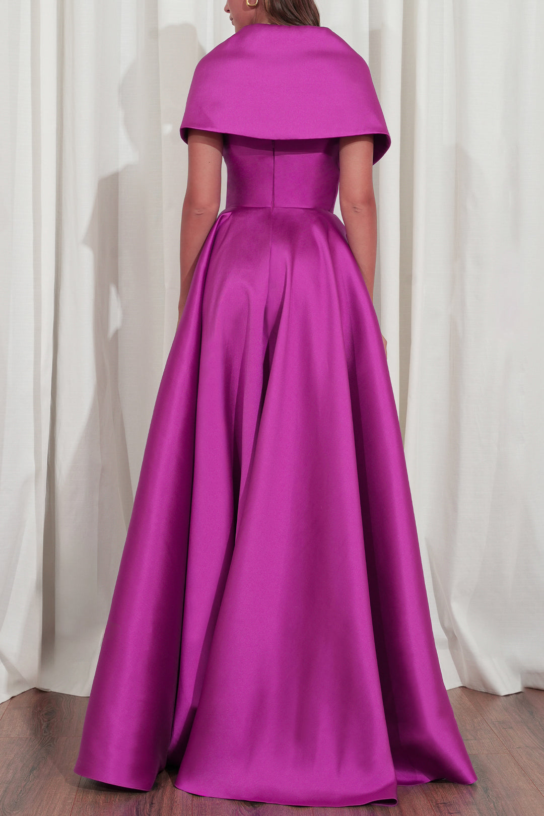 Rima Mikado Long Dress In Amethyst