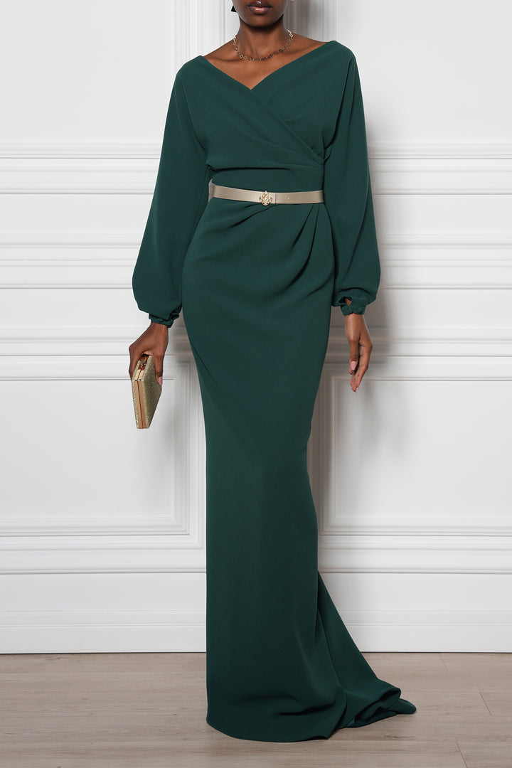 Michelle Dark Green Long Dress