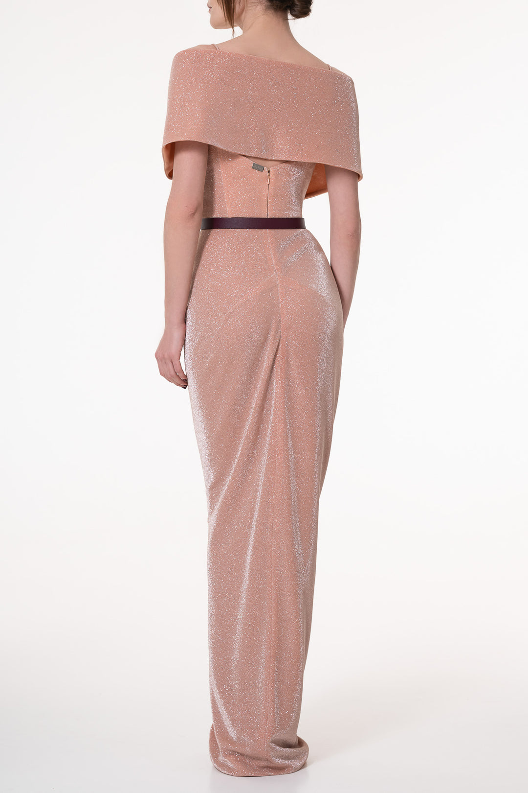 Levana Nude Rose Jersey Long Dress