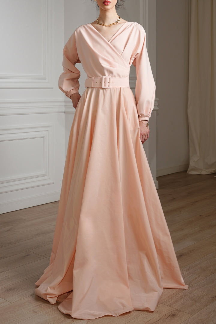 Alice Long Dress In Soft-Peach