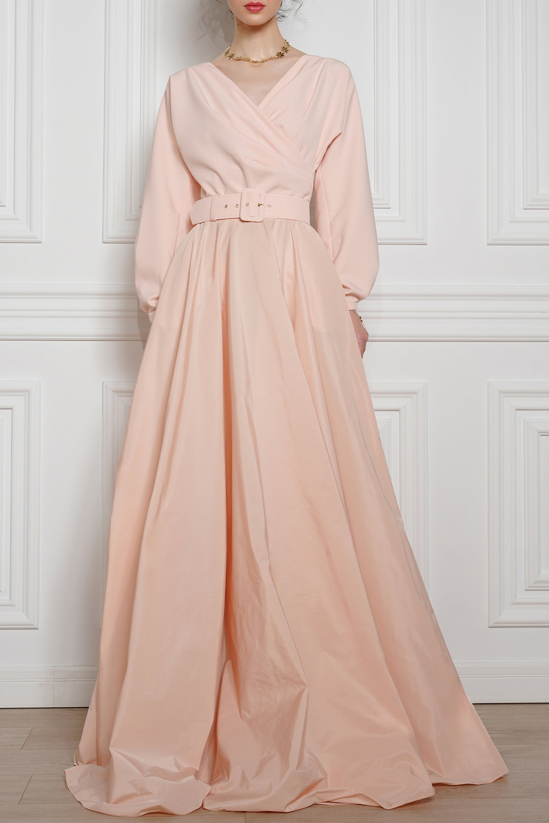 Alice Long Dress In Soft-Peach