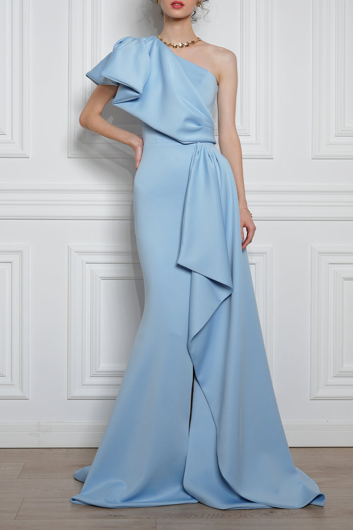 Rhisa Scuba Dress In Sky Blue