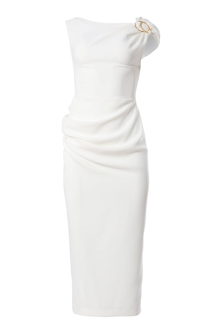 Avra Midi Dress In Off-White