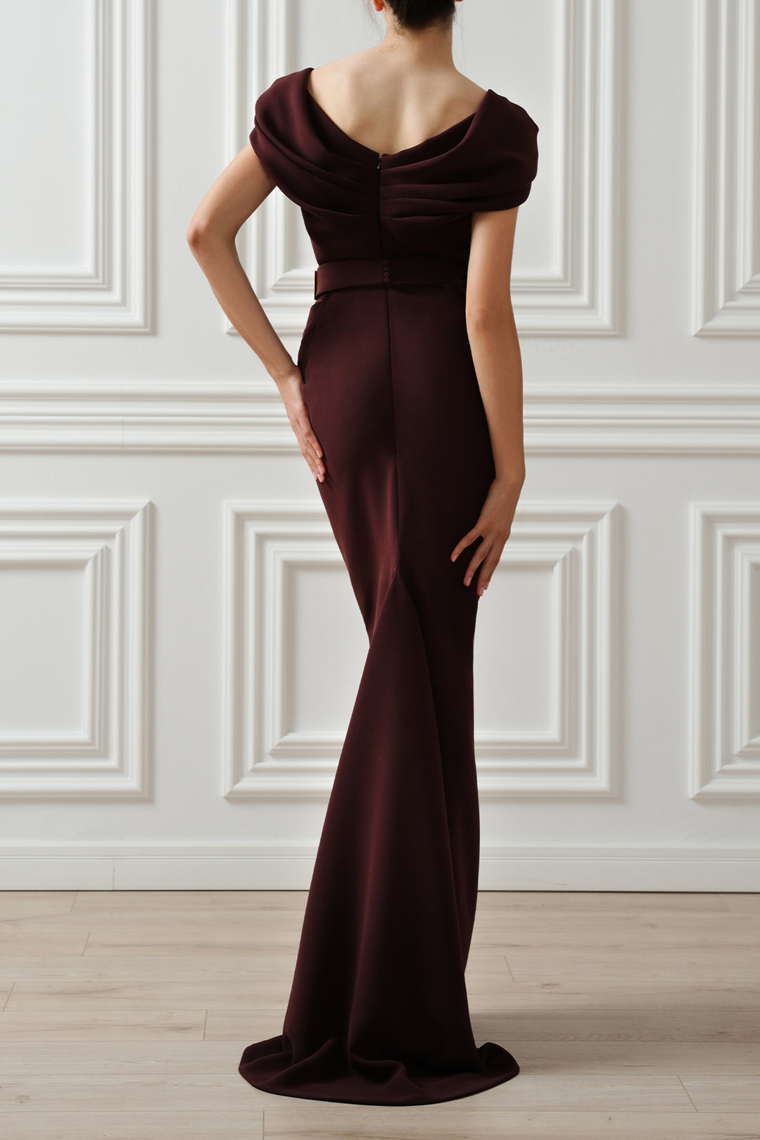 Nira Long Dress In Burgundy