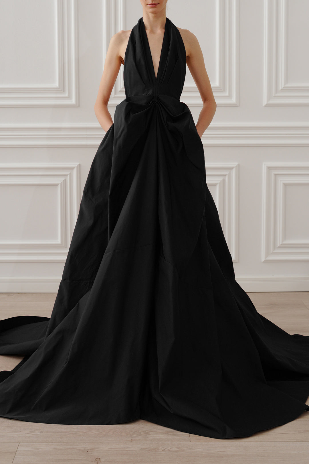 Ryder Faille Long Dress In Black