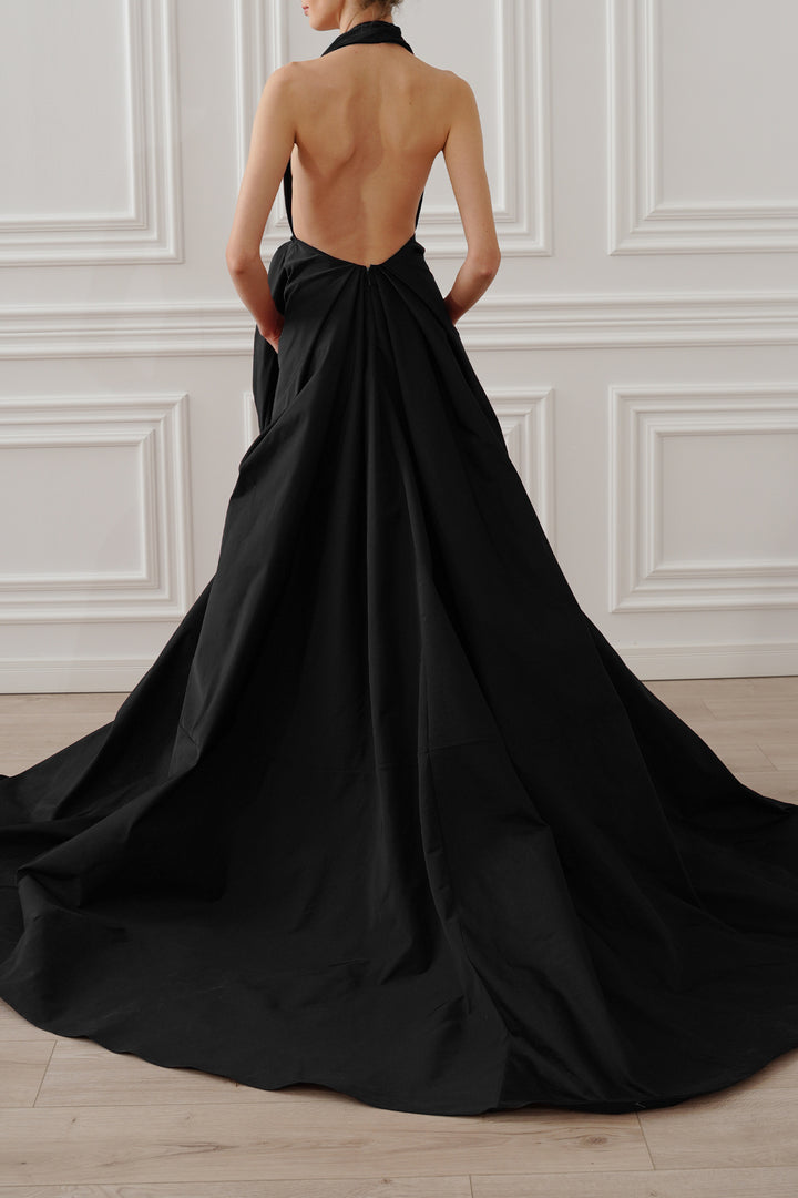 Ryder Faille Long Dress In Black