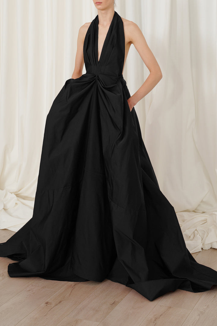Ryder Faille Long Dress In Black