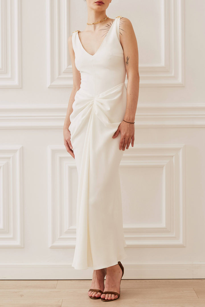 Valeria Midi Dress In Off-White