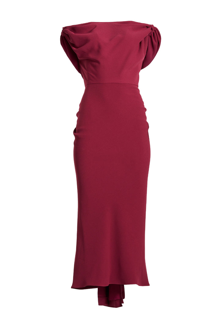 Sylvie Midi Dress In Burgundy