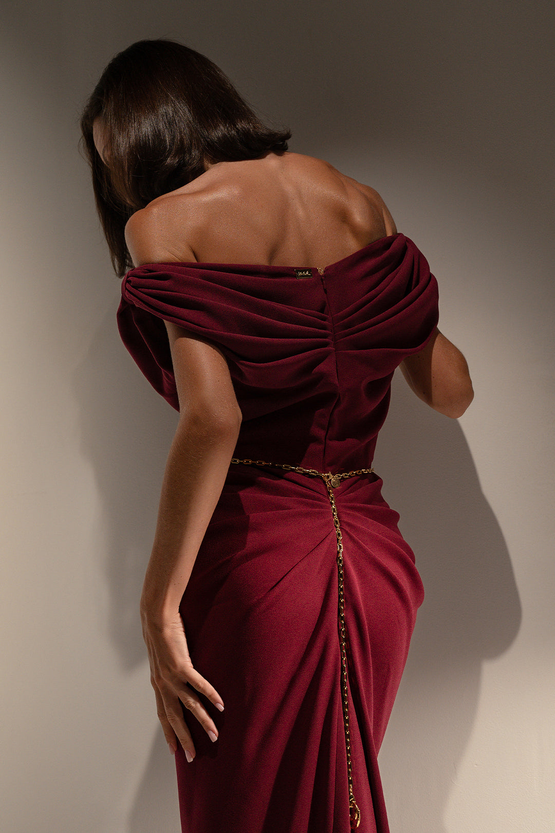 Sylvie Midi Dress In Burgundy