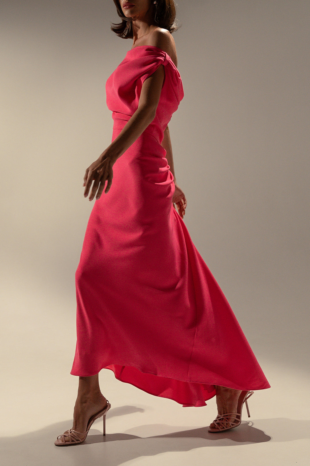 Sylvie Midi Dress In Fuchsia
