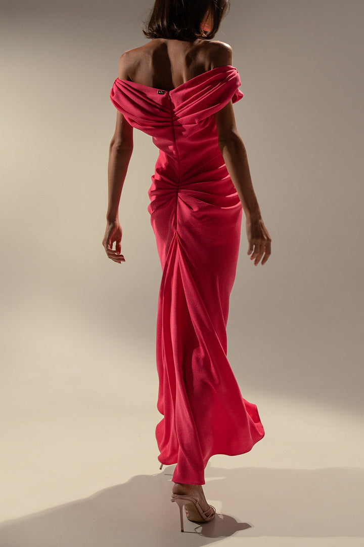 Sylvie Midi Dress In Fuchsia