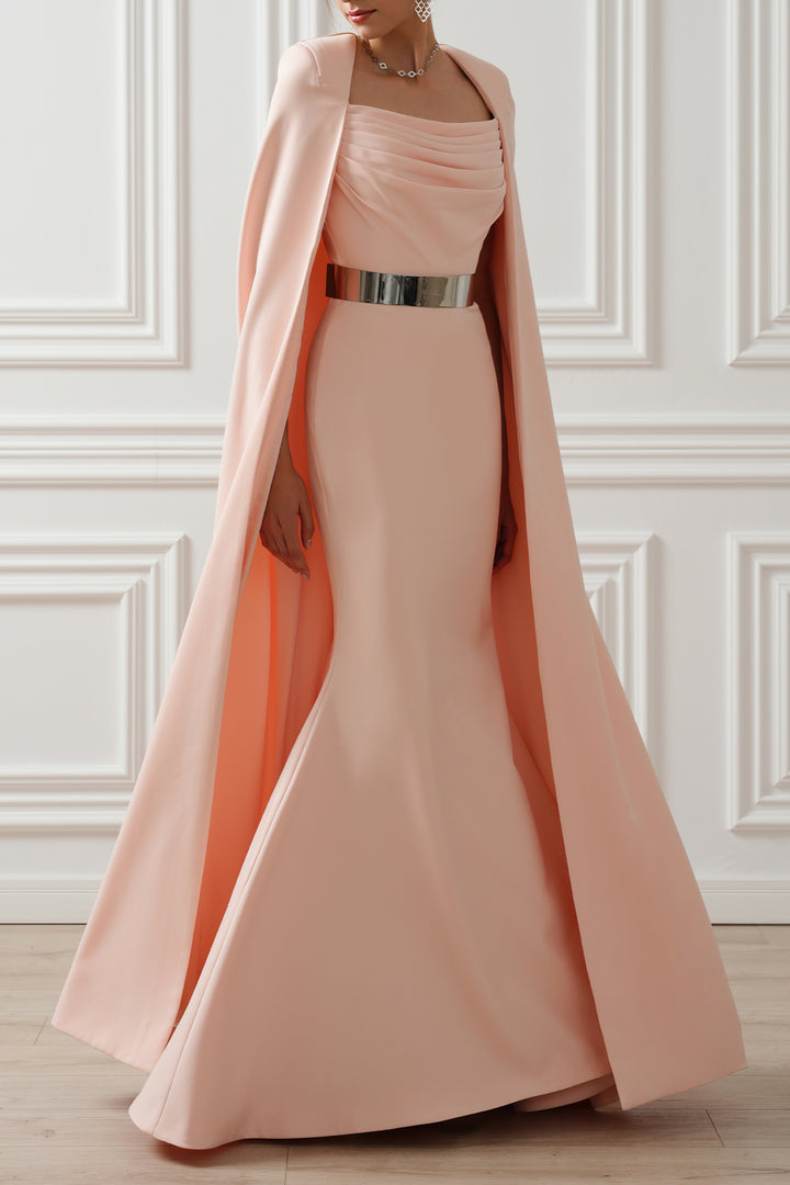 Aesha Long Dress In Soft-Peach