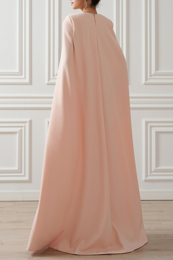 Aesha Long Dress In Soft-Peach