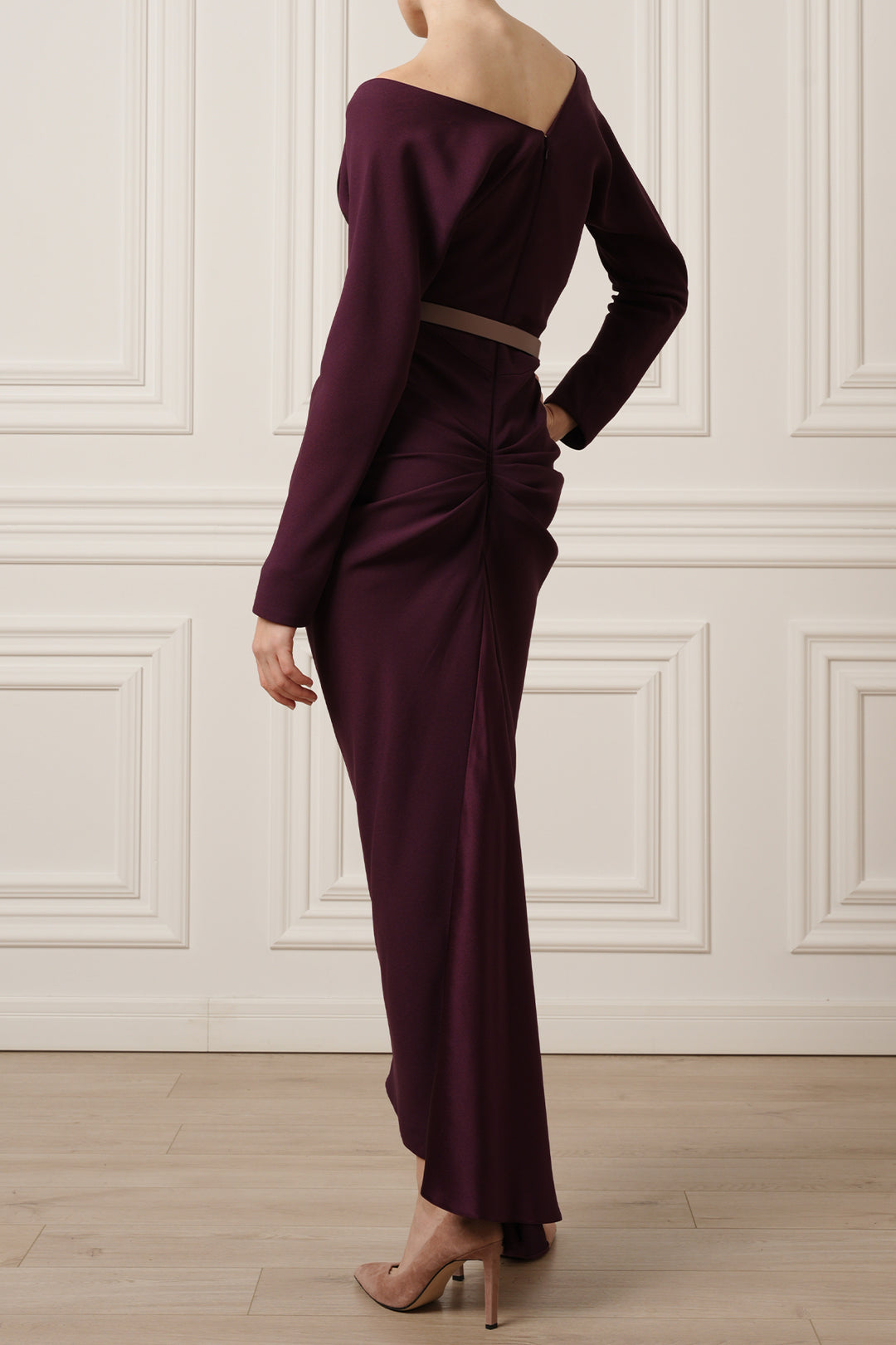 Jessica Midi Dress In Plum – Rhea Costa Jessica Midi Dress In Plum – Rhea Costa