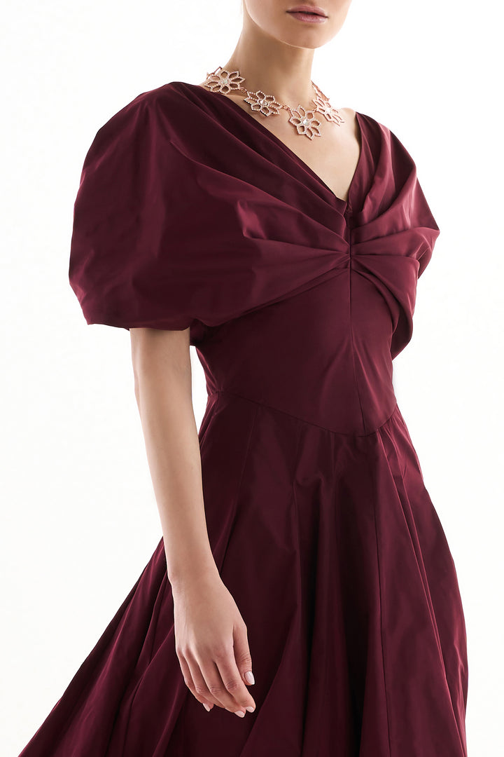 Widad Long Dress In Burgundy