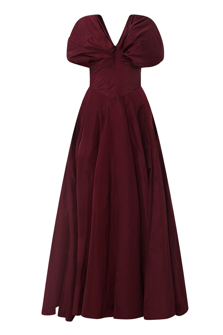 Widad Long Dress In Burgundy