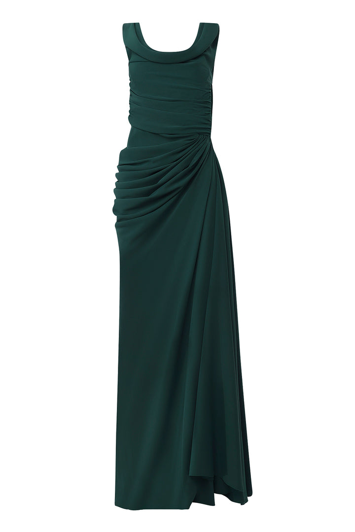 Eve Long Dress In Dark-Green
