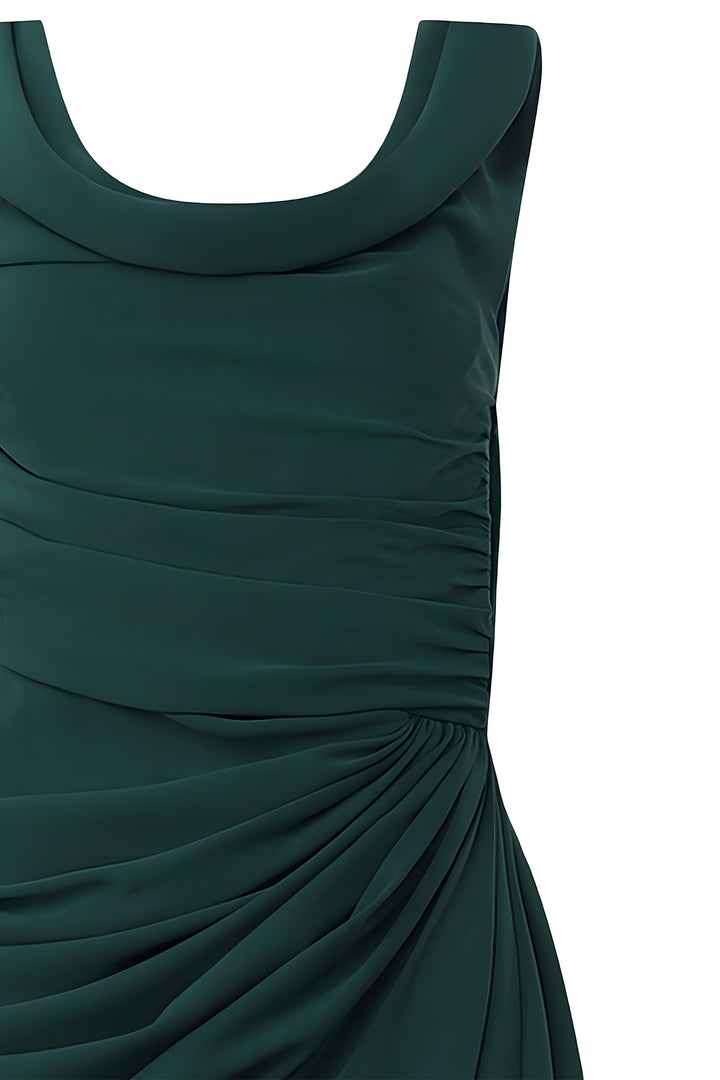 Eve Long Dress In Dark-Green
