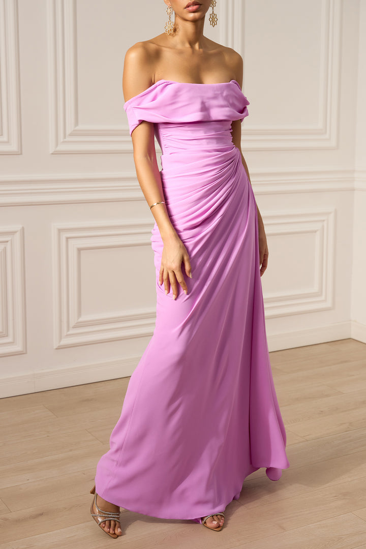 Eve Long Dress In Dusty-Lilac