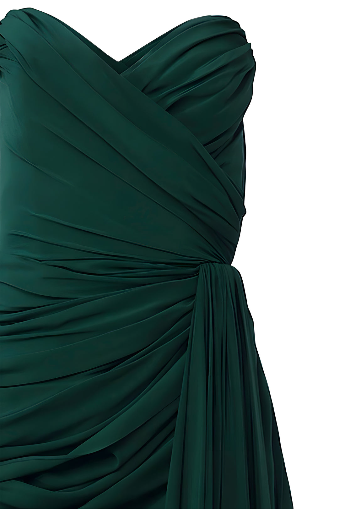 Gaia Silk Dress In Forest-Green