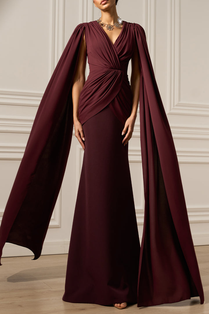 Evelyn Dress In Burgundy