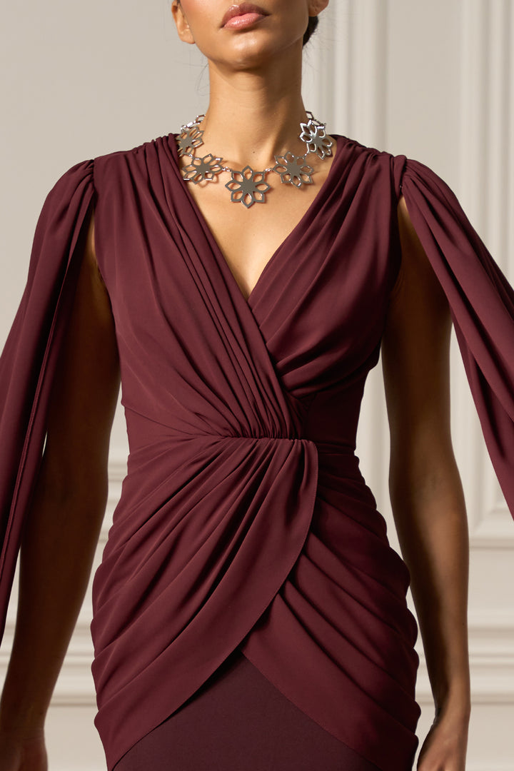 Evelyn Dress In Burgundy