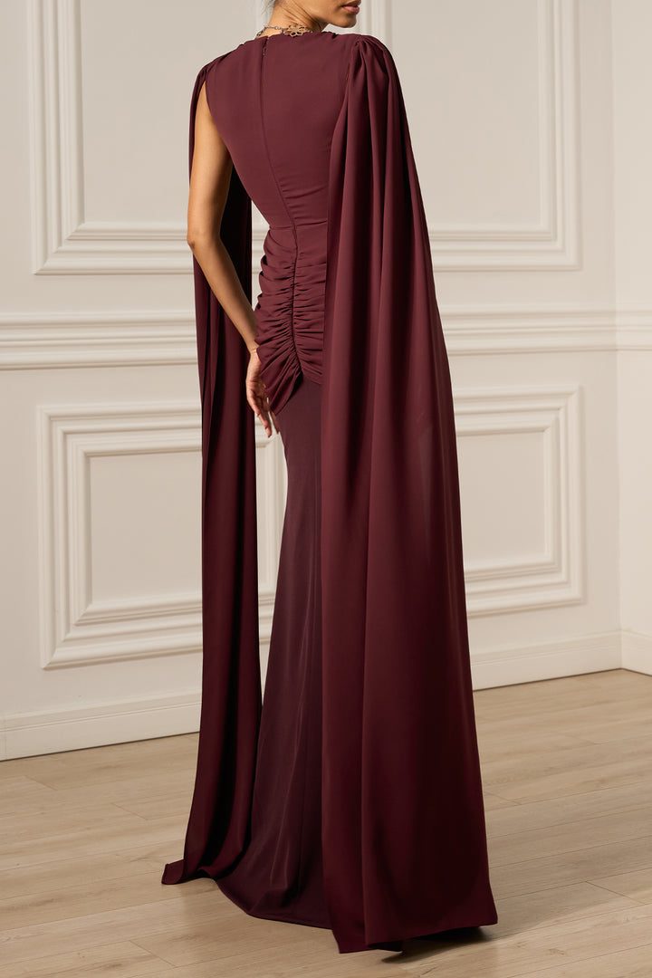 Evelyn Dress In Burgundy