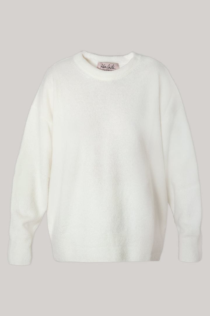 Sariel Blue Cashmere and Silk-blend Sweater In White