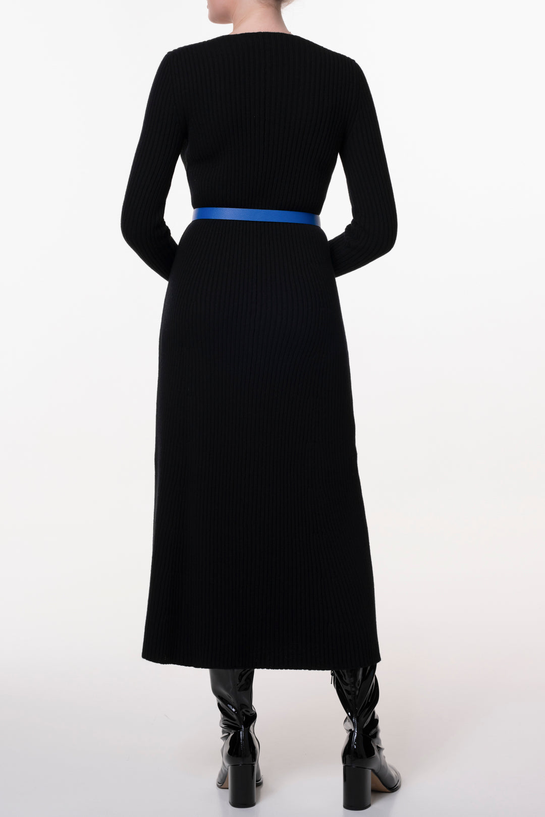 Adriel Wool and Cashmere-blend Black Dress