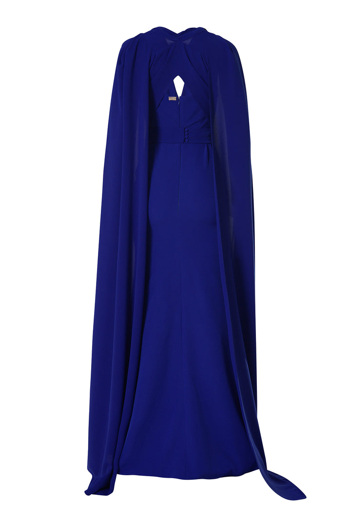 Dalal Cape-Dress In Royal-Blue