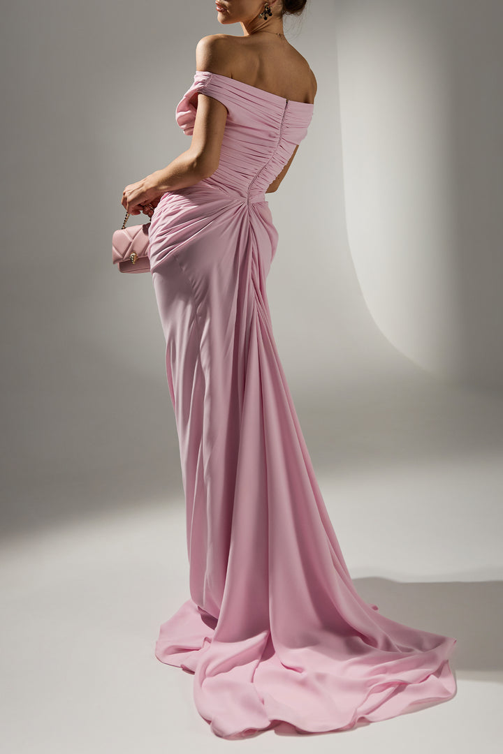 Eliza Long Dress In Ballet-Pink