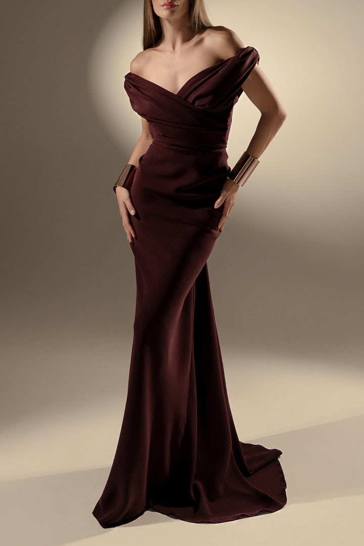 Hedy Long Dress In Merlot