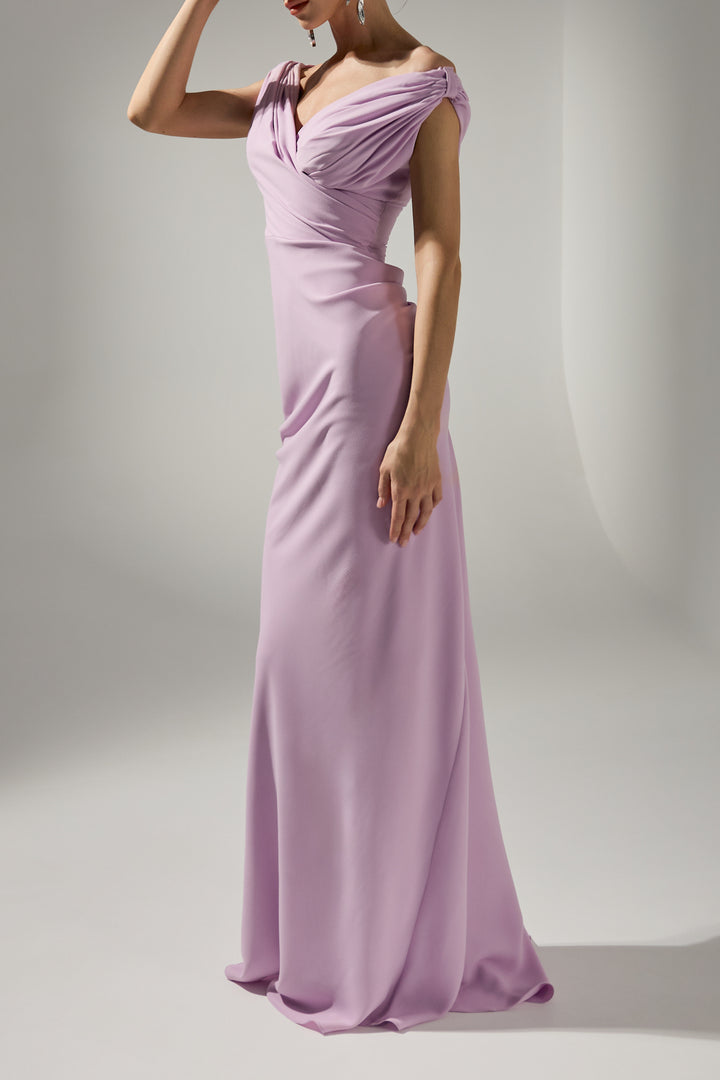 Hedy Long Dress In Pink-Mauve