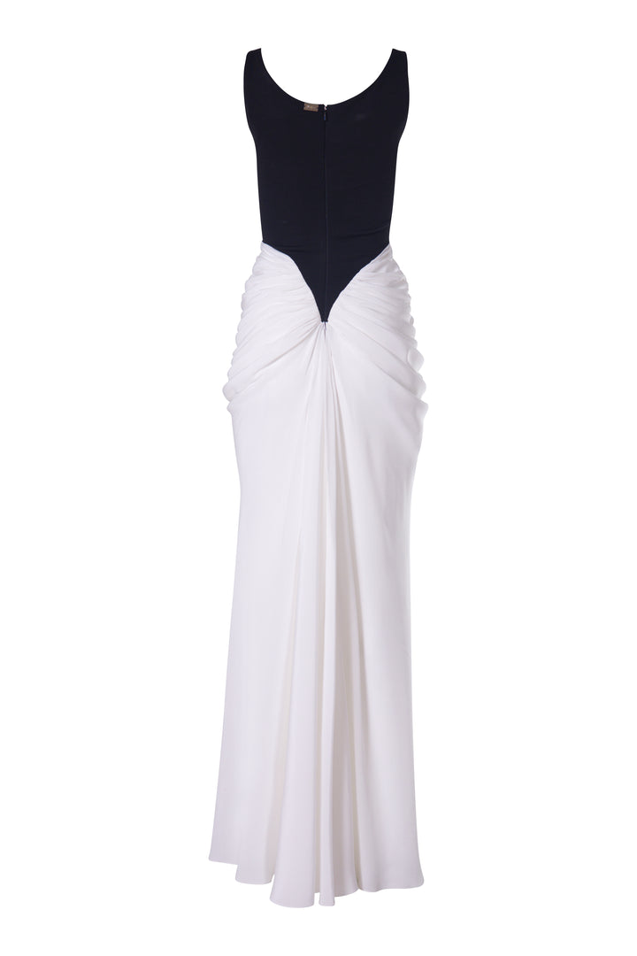 Kiara Long Dress In Black-White