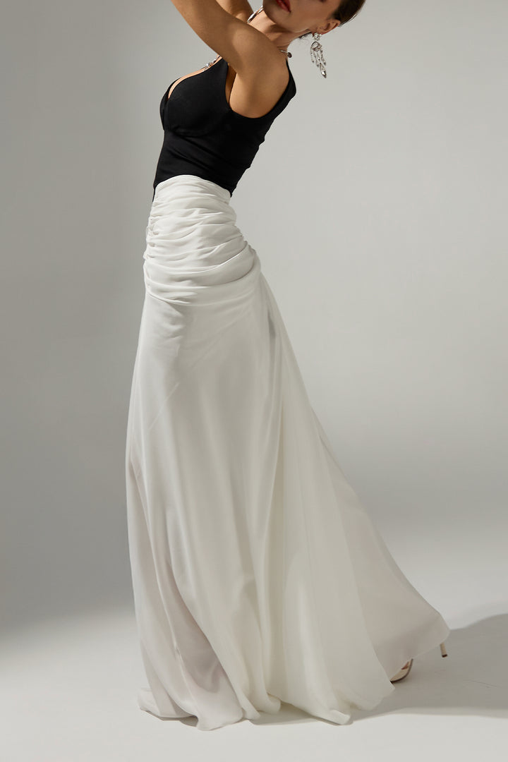 Kiara Long Dress In Black-White