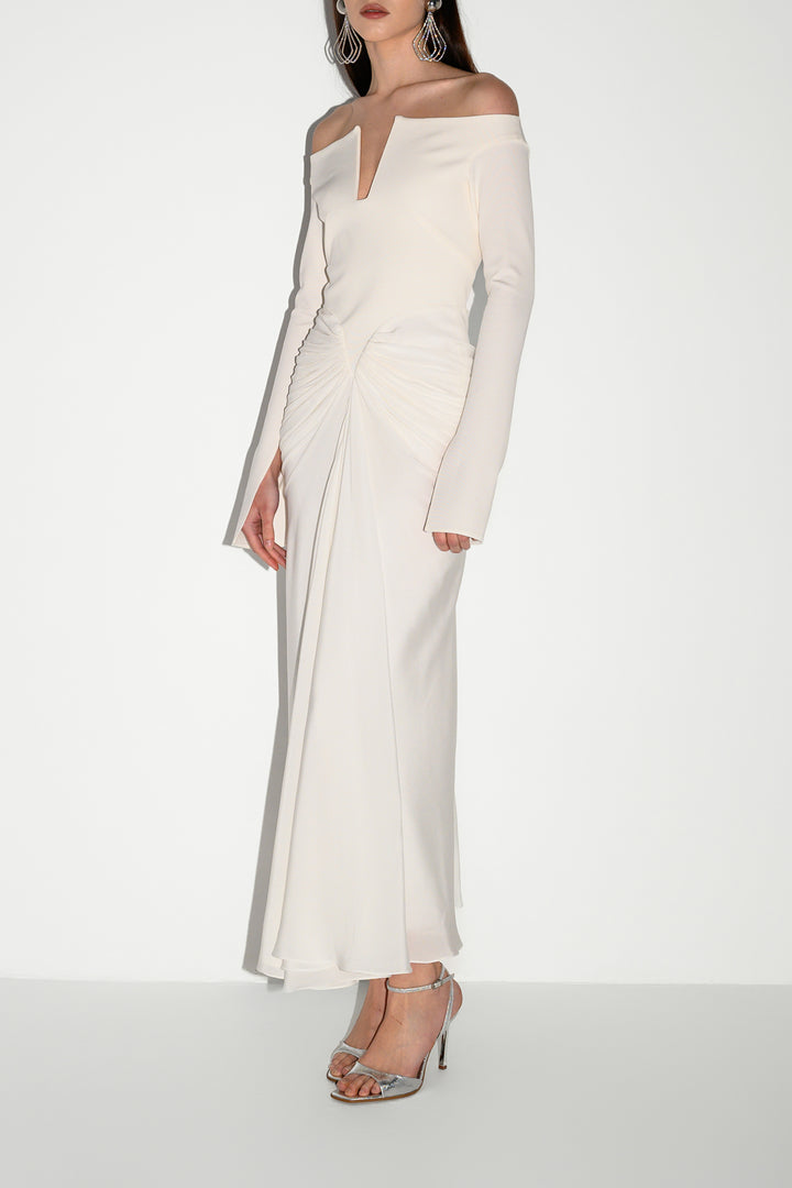 Anita Ankle Length Dress In Off-White