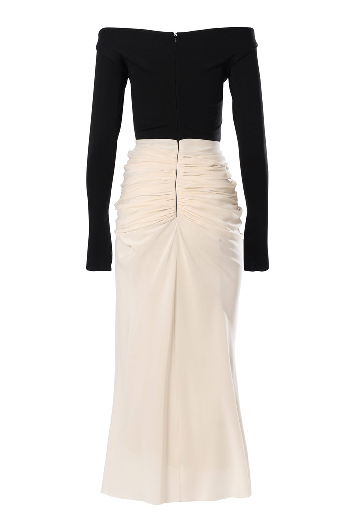 Anita Ankle Length Dress In Cream-Black