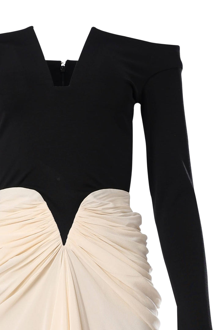 Anita Ankle Length Dress In Cream-Black