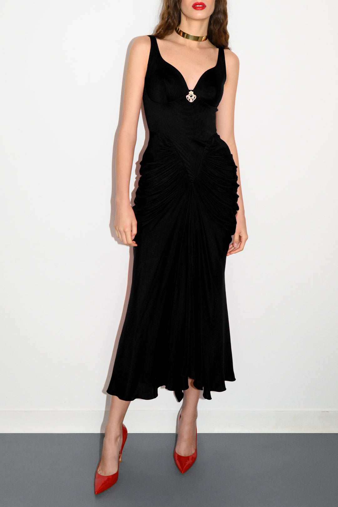 Kiara Ankle Length Dress In Black Rhea Costa Kiara Ankle Length Dress In Black Rhea Costa