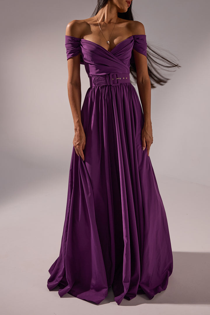 Tania Long Dress In Plum