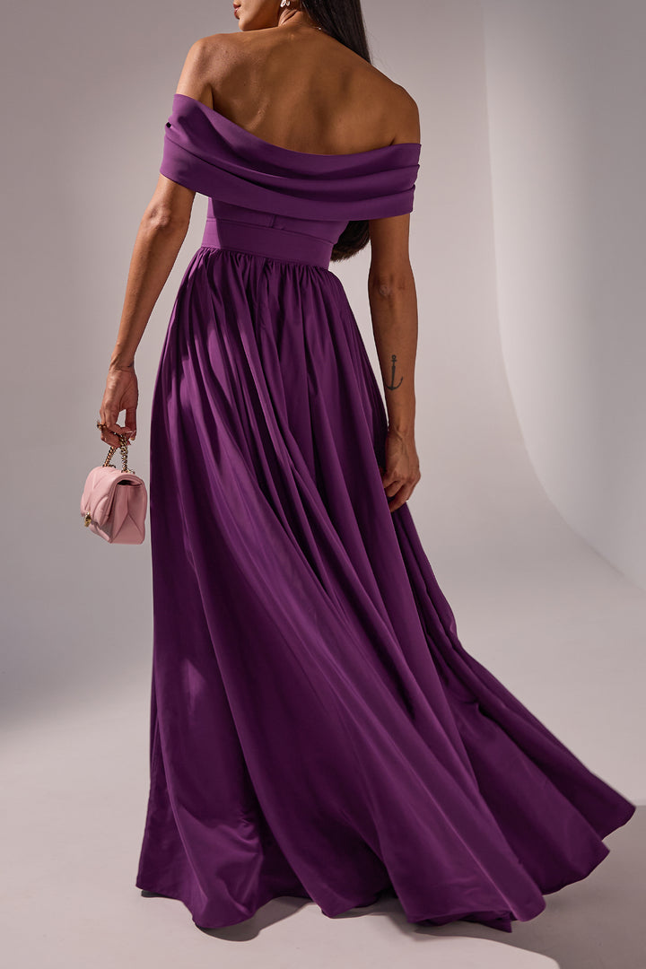 Tania Long Dress In Plum
