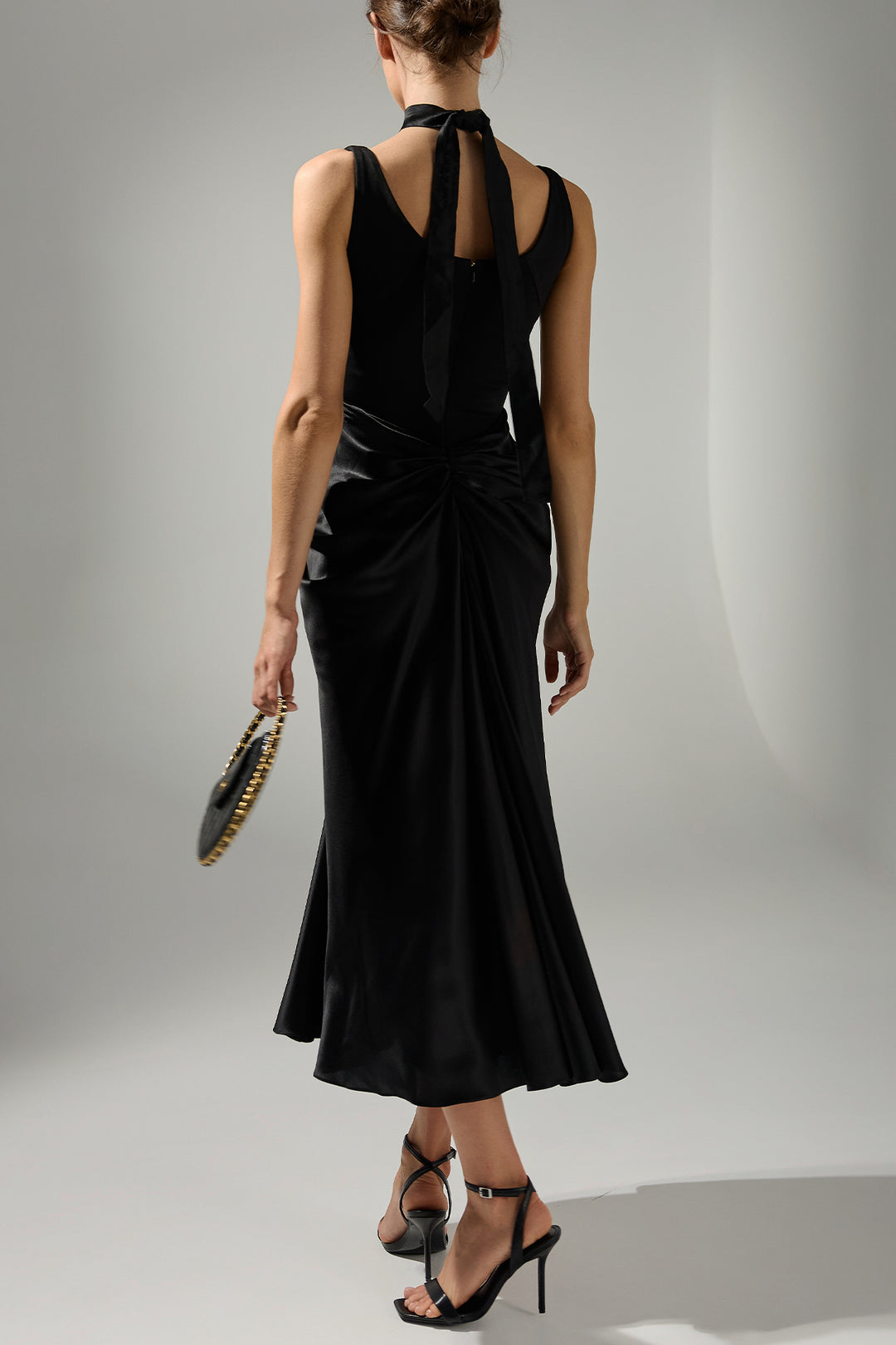Amna Ankle Length Dress In Black