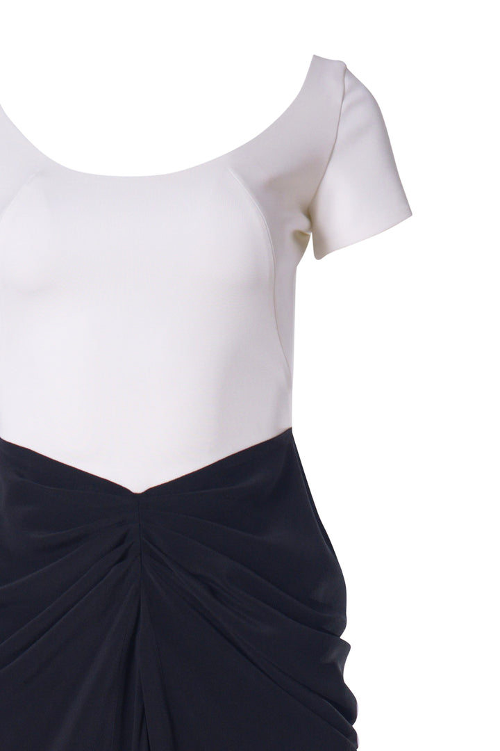Amna Long Dress In Black-White
