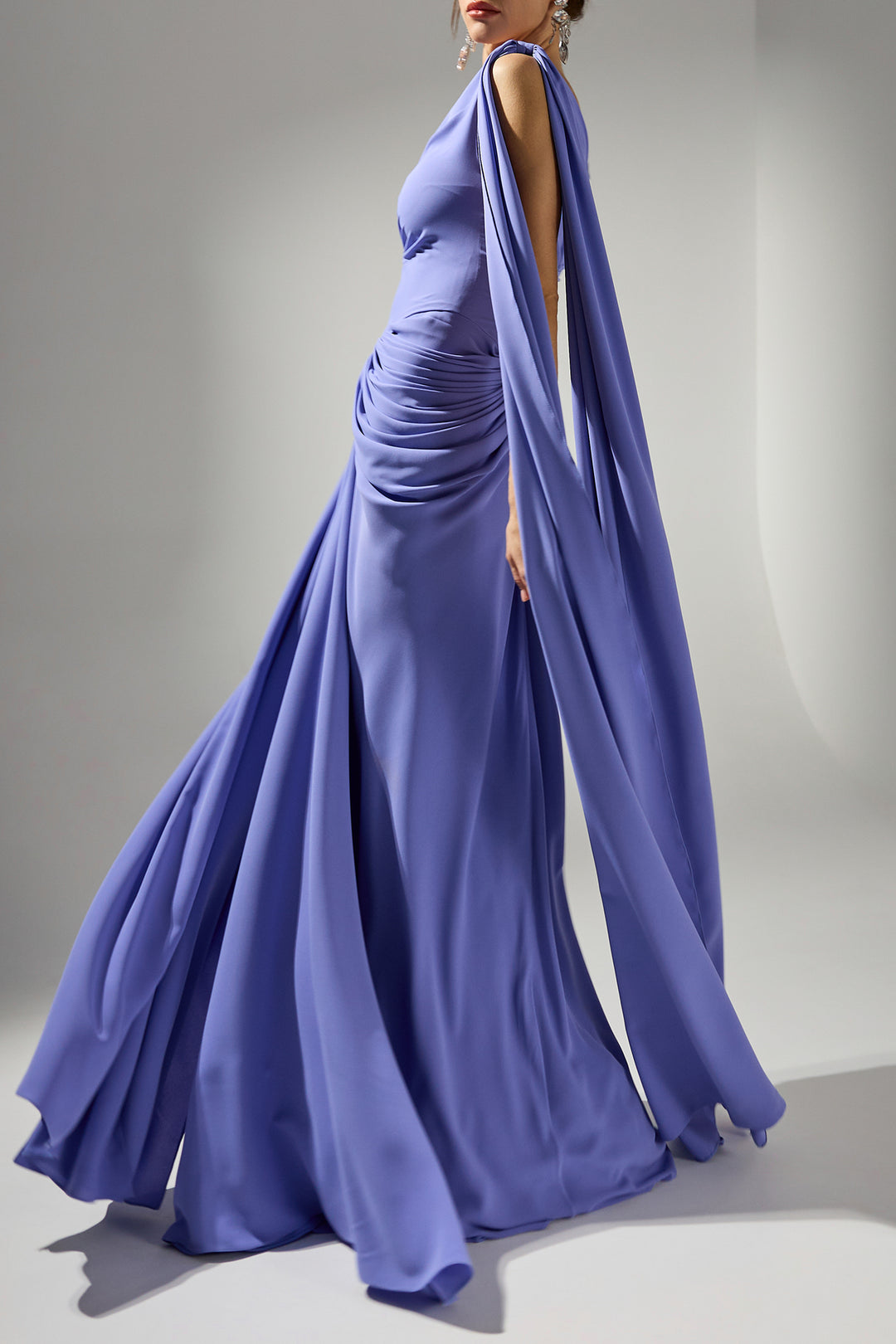 Valeria Cape-Dress In Purple-Blue