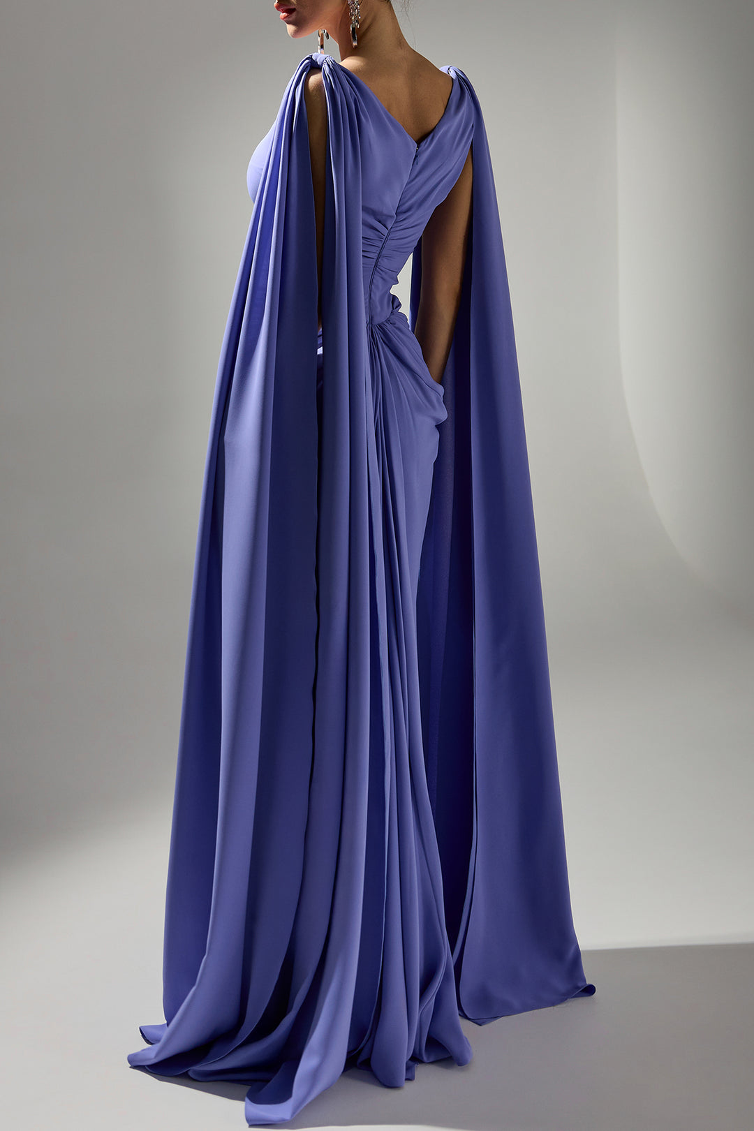 Valeria Cape-Dress In Purple-Blue