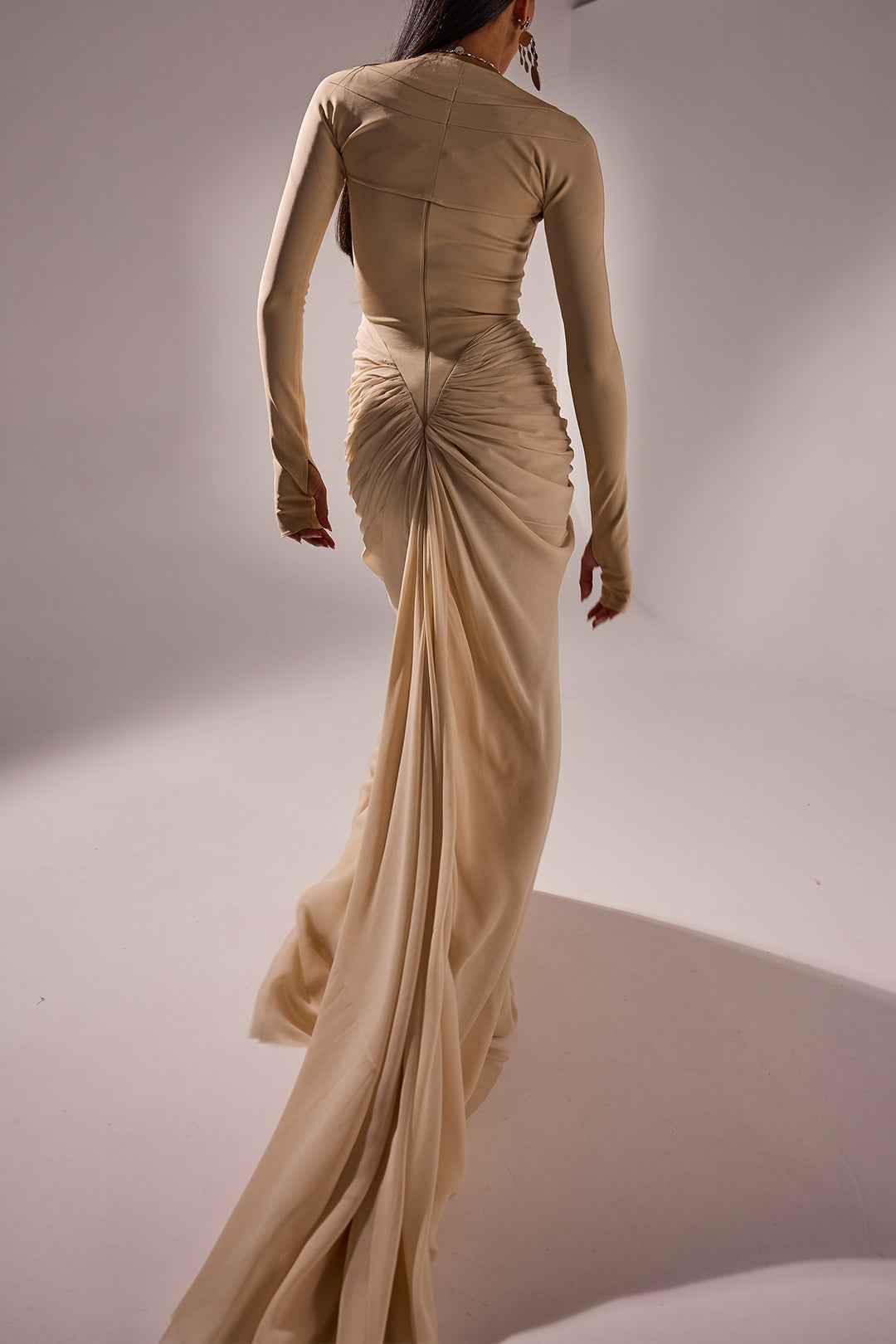 Kiara Long Dress In Nude